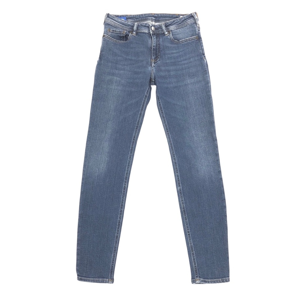 Acne Studios Bla Konst Climb Mid Blue Skinny Stretch Jean Size 27 27X28 Distress